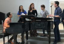 Broadway artists with Justin at the Piano at a local children's hospital