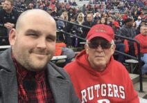 Mike and his dad supporting the Rutgers football team
