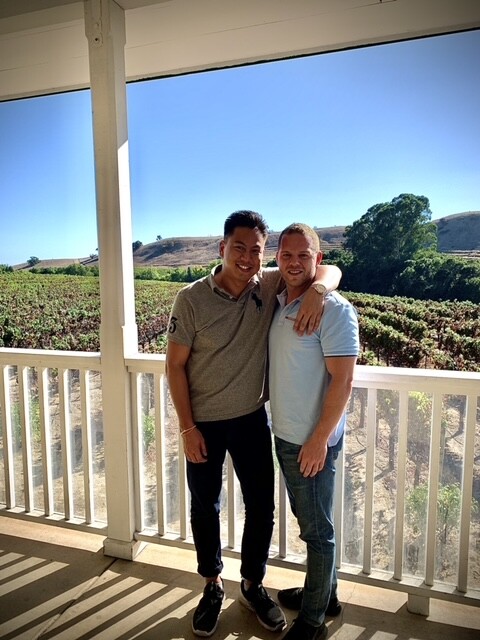 Getting engaged in Napa Valley. David proposed to Richie.
